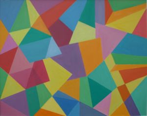 geometric  composition, 2018., oil on canvas, 80x100 cm